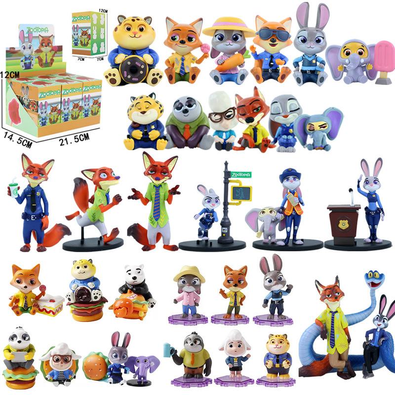 Zootopia 2 Anime Figure Trendy Toy Car Desktop Decoration Nick Judith Model Movie Merchandise Dolls Set Collectible Gift
