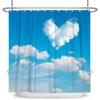 Dreamy Nature Dandelion Shower Curtain With 12 Hooks Cherry Blossom Background Flying Seed Waterproof Polyester Bathroom Curtain