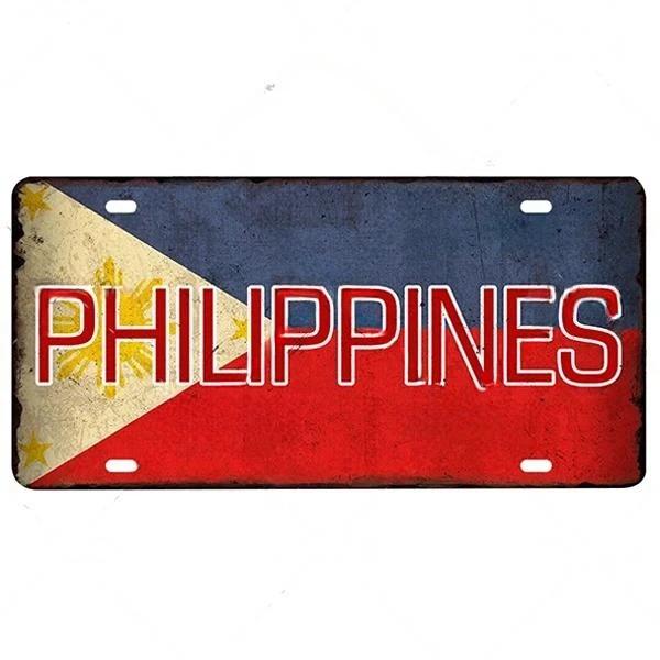 Metal Flag Sign Wall Decor 15x30 Cm Gift for Bar Cafe Office