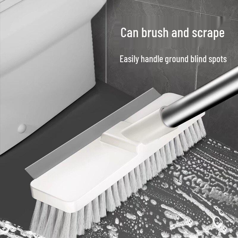 Long Handle 2-in-1 Floor Scrubber and Squeegee