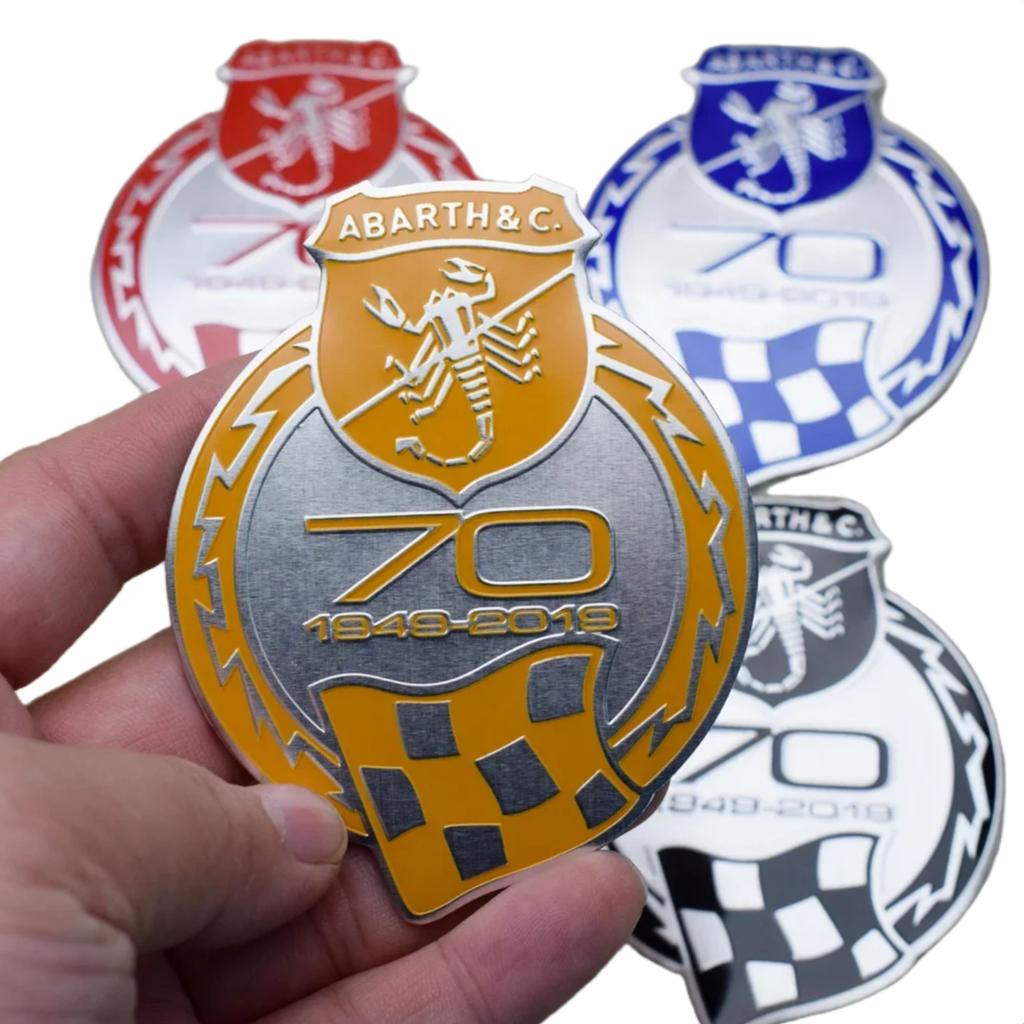 3D Aluminum Car Rear Trunk Fender Emblem Badge Sticker Decals for Abarth 500 124 Punto Ducato Palio Bravo Accessories