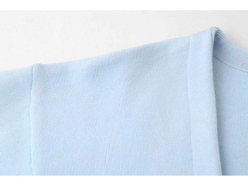 Summer 2024 Women's European & American Style Loose Sleeve Knitted Cardigan & Mini Skirt Set.