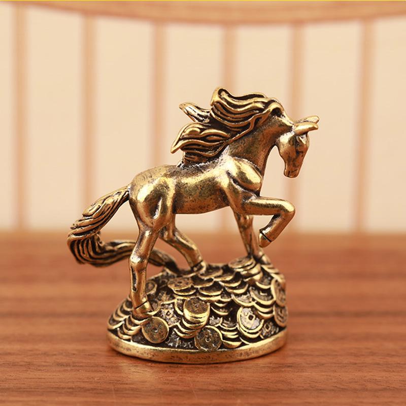 2026 Horse Year Brass Horse Decorative Ornament Horse Zodiac Little Pony Wealth Attracting Figurine Chinese New Year Gift