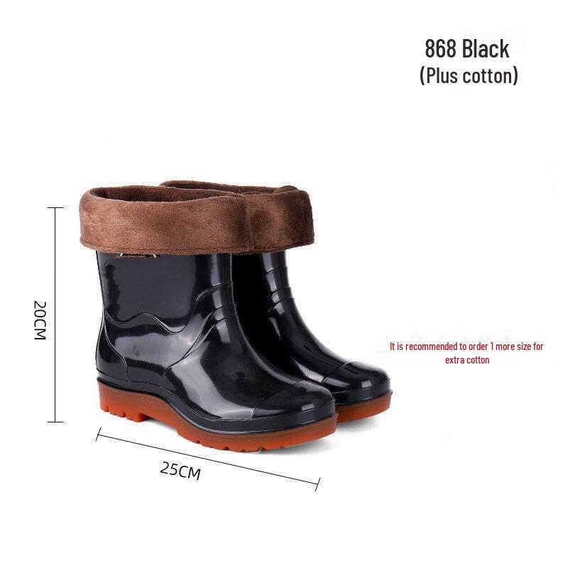 DAXTE Men s Low-Cut Fleece-Lined Work Safety Rain Boots EU 39-44
