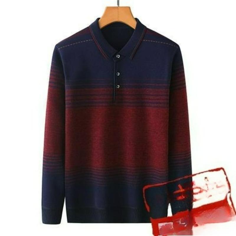 Dad Long-sleeved T-shirt Men's Spring Loose Top Lapel Polo Bottoming Shirt