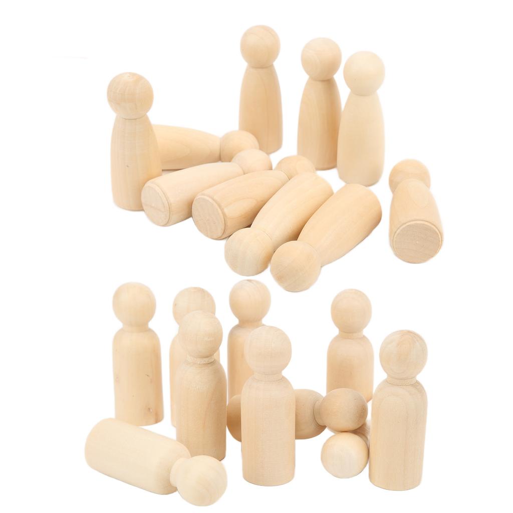 10 Pcs Wooden Peg Doll 75mm 3.0in Safe BurrFree Develop HandsOn Skills DIY Accessories for Decoratio