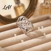 Geometric Scarf Clip Romantic Hollow Rose for Women Elegant Alloy Shawl Buckle Jewelry Gift Her Silk Scarves And Square Scarves Retro Floral
