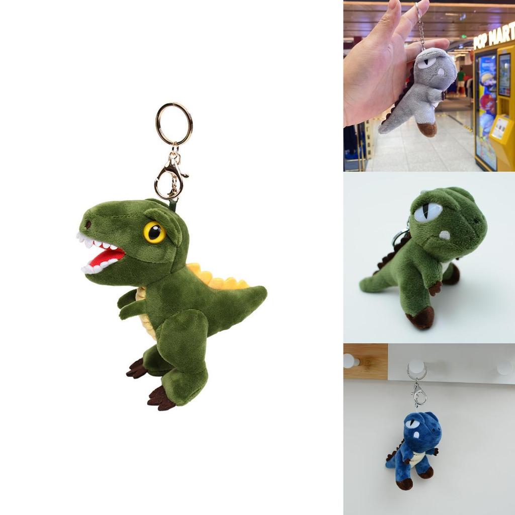Llavero de Peluche de Dinosaurio con Cadena Plateada y Dorada para Niños y Coleccionistas