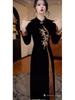Elegant Winter 2026 Chinese Velvet Qipao Dress - Slimming Mid-Length Skirt