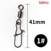 50Pcs Heavy-Duty Ball Bearing Fishing Swivels Snaps With 8-Shaped Swivel Rings Carbon Steel For Saltwater Lure Conne