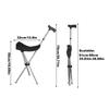 Foldable Walking Cane with Seat Anti-Slip Crutches Stool Mobility Aid Elderly Men Women Travel Hiking Outdoor Fishing