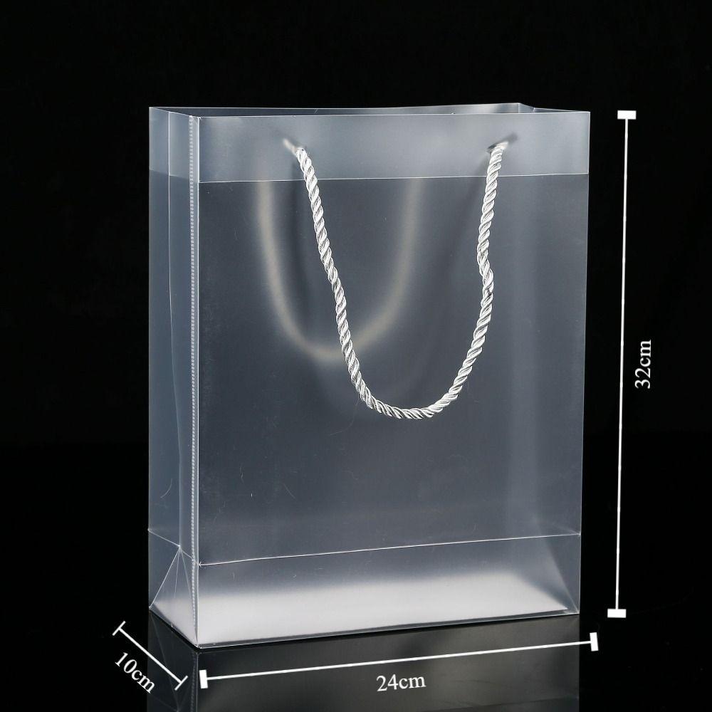 

Матовые пластиковые пакеты с ручками ПВХ полупрозрачная сувенирная сумка-тоут для вечеринок декор прозрачная подарочная упаковка сумка для хранения принадлежностей