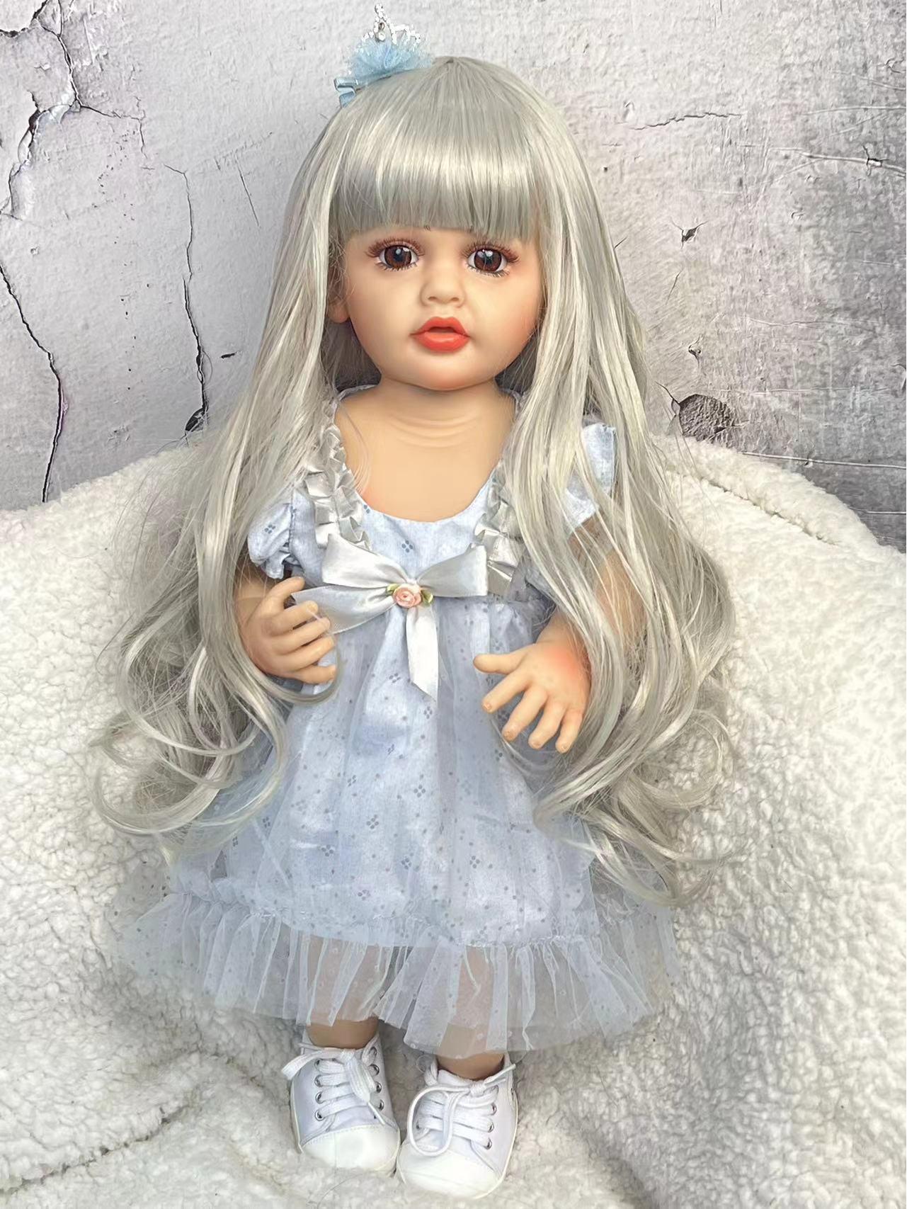 

KEIUMI 55cm Realistic Silicone Baby Doll - Children s Educational Companion Toy Brown Eyes