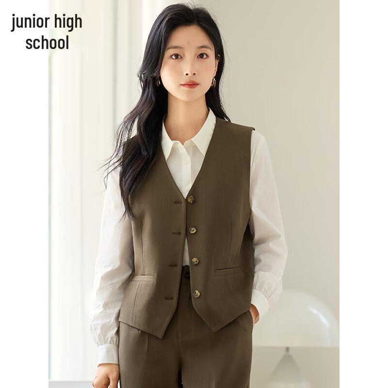 Gilet de tailleur classique à col en V pour femme Chushen