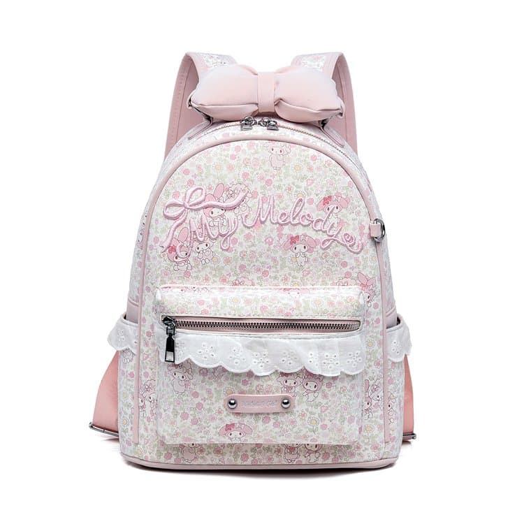 Floral Lace Bow Girl Mini Backpack белый