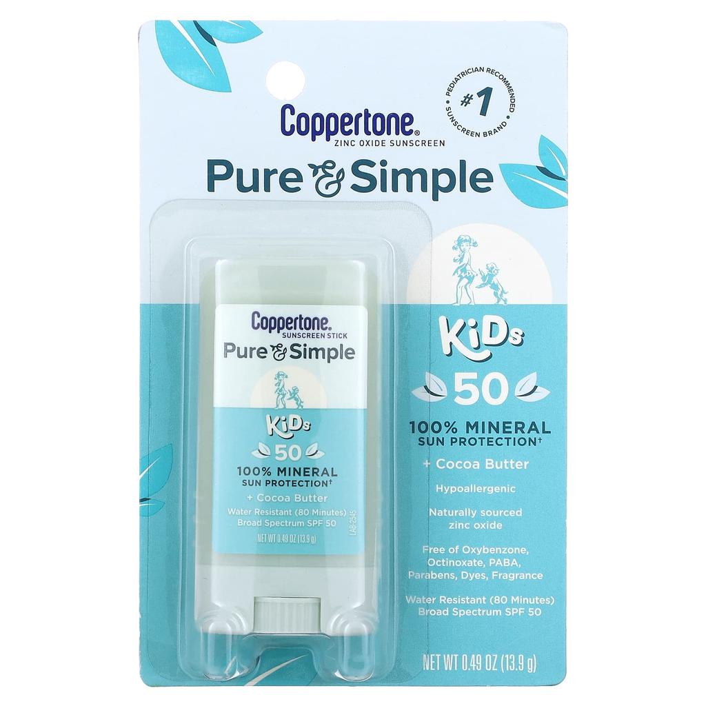 Pure & Simple, Kinder, Sonnencreme-Stick, LSF 50, Kakaobutter, 13,9 g(0.49Oz)