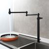 Black Brass Single Cooling Folding Kitchen Faucet Vertical Kitchen Sink Faucet 360 Rotation Ceramic Valve Core Kitchen Basin Tap