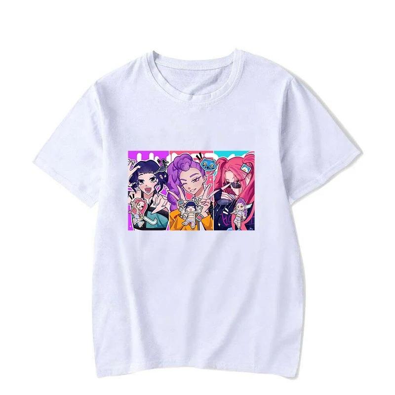 New Fashion K-Pop Demon Hunter Print Pattern T-Shirt Men's and Women's Fashion Casual Short T-Shirt Streetwear Cute T-Shirt