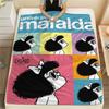 1PC Mafalda Print Flannel Blanket, High Quality All Seasons, Home Decor, Warmth and Comfort, Perfect for Christmas Gifts