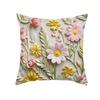 New Decorative Pillowcase 3D Three-dimensional Imitation Embroidered Flower Pillowcase Sofa Backrest Cushion Cover