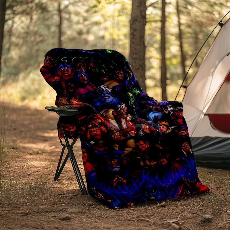 1pc Villains1 Theme Blanket - Digital Print, Polyester, Cozy for All Seasons, Perfect for Outdoor, and Travel