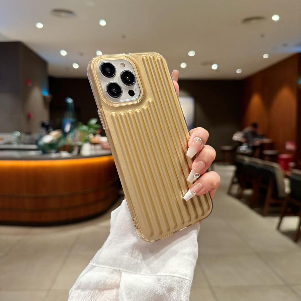 Fashion Corrugated Suitcase Stripe Case For Apple iPhone 17 Air 16 E 15 14 Plus 13 12 11 Pro Max Soft Silicone Shockproof Cover