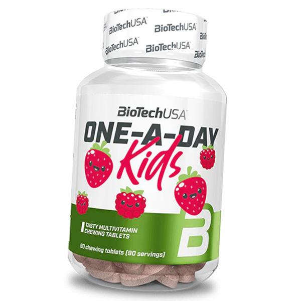 Мультивитамины для детей, One-A-Day Kids, BioTech (USA)  90таб Клубника-малина (36084065)