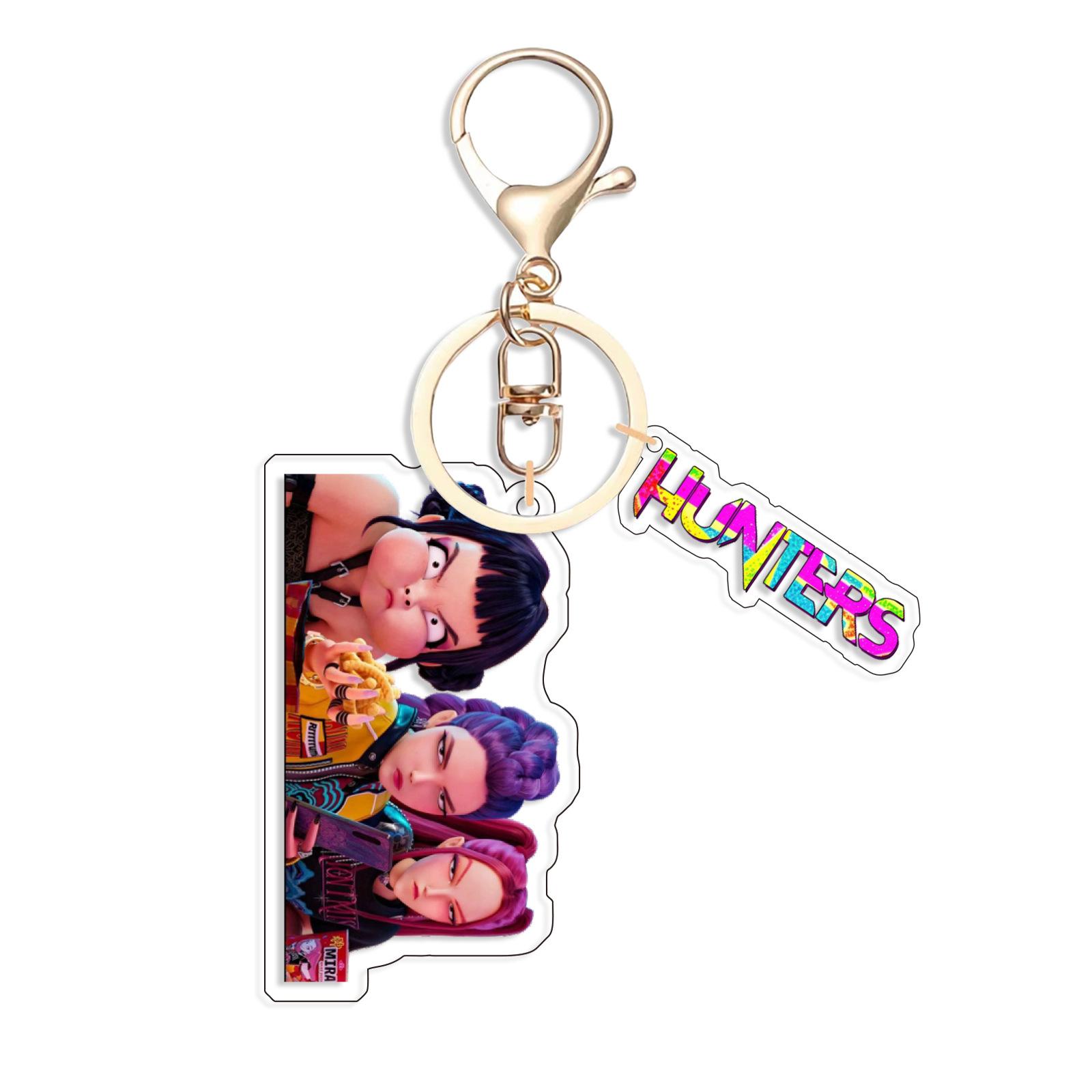 

Acrylic Key Chain for Demon Hunters Popular Kpop Huntr-X Mira Rumi Zoey Saja Boys Backpack Car Pendant Exquisite Gift