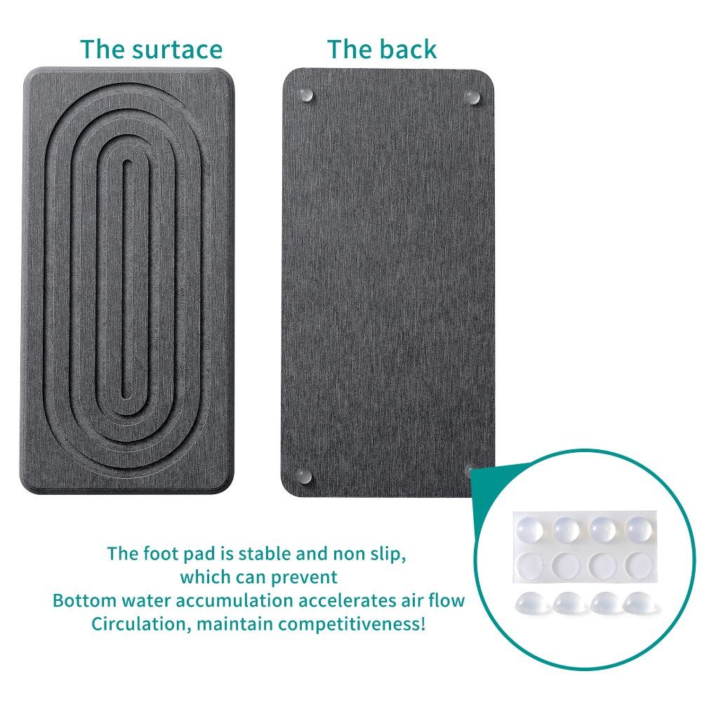 2 Piece Molds Resistant Diatom Mud Bathroom Tray Moisture Wicking Tray  Kitchen Countertop