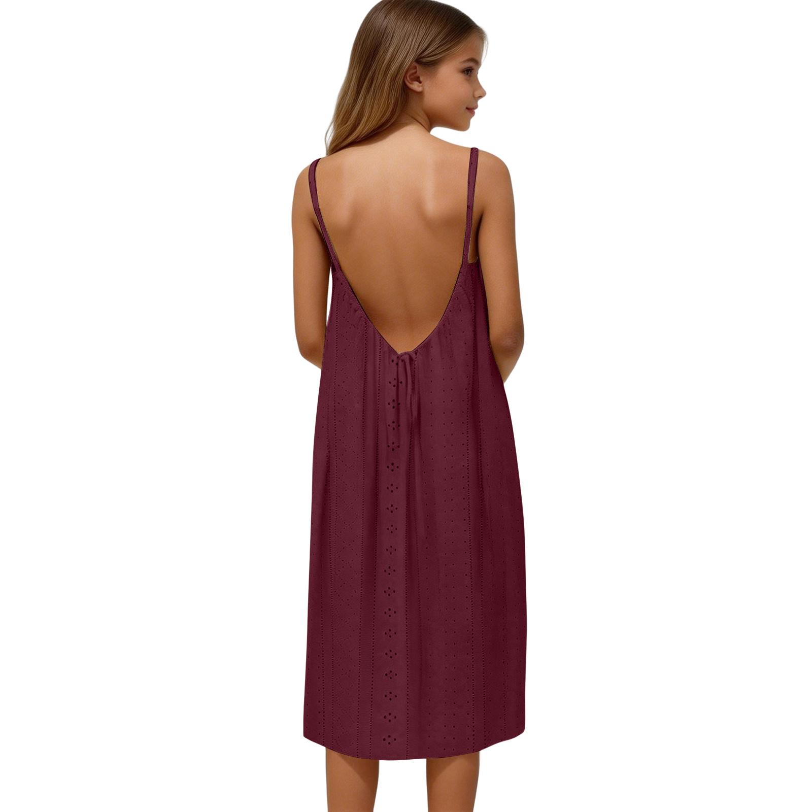 

Детское повседневное платье без рукавов с открытой спиной 140