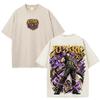 JoJo's Bizarre Adventure Jotaro Kujo Anime T-shirt Men Clothing Vintage Washed Oversized T Shirt Short Sleeve Cotton Tees Tops
