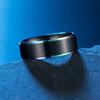 Titanium Steel Black Intercolor Double Color Ring for Men Seven Color Brushed Black Gold Groove Ring