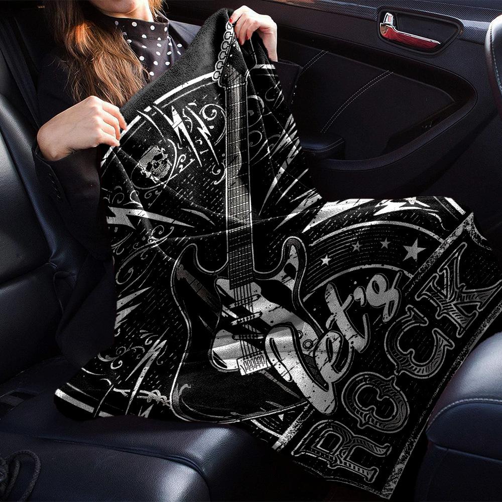 1 Stück Drachen-Gitarre-Themen-Decke Weiche Flanelldecke für alle Jahreszeiten Gemütliche Überwurfdecke mit kräftigem Grafikdruck, Reise- oder Urlaubsgeschenk für Familie & Freunde