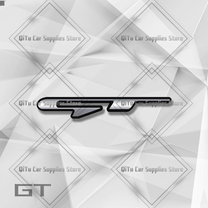 EEJQ9 Zinc Alloy Blue GT Line Badge Car Trunk Emblem 3D Grille Sticker For Kia Ceed Sportage Picanto Stonic Optima K5 Hyundai Peugeot