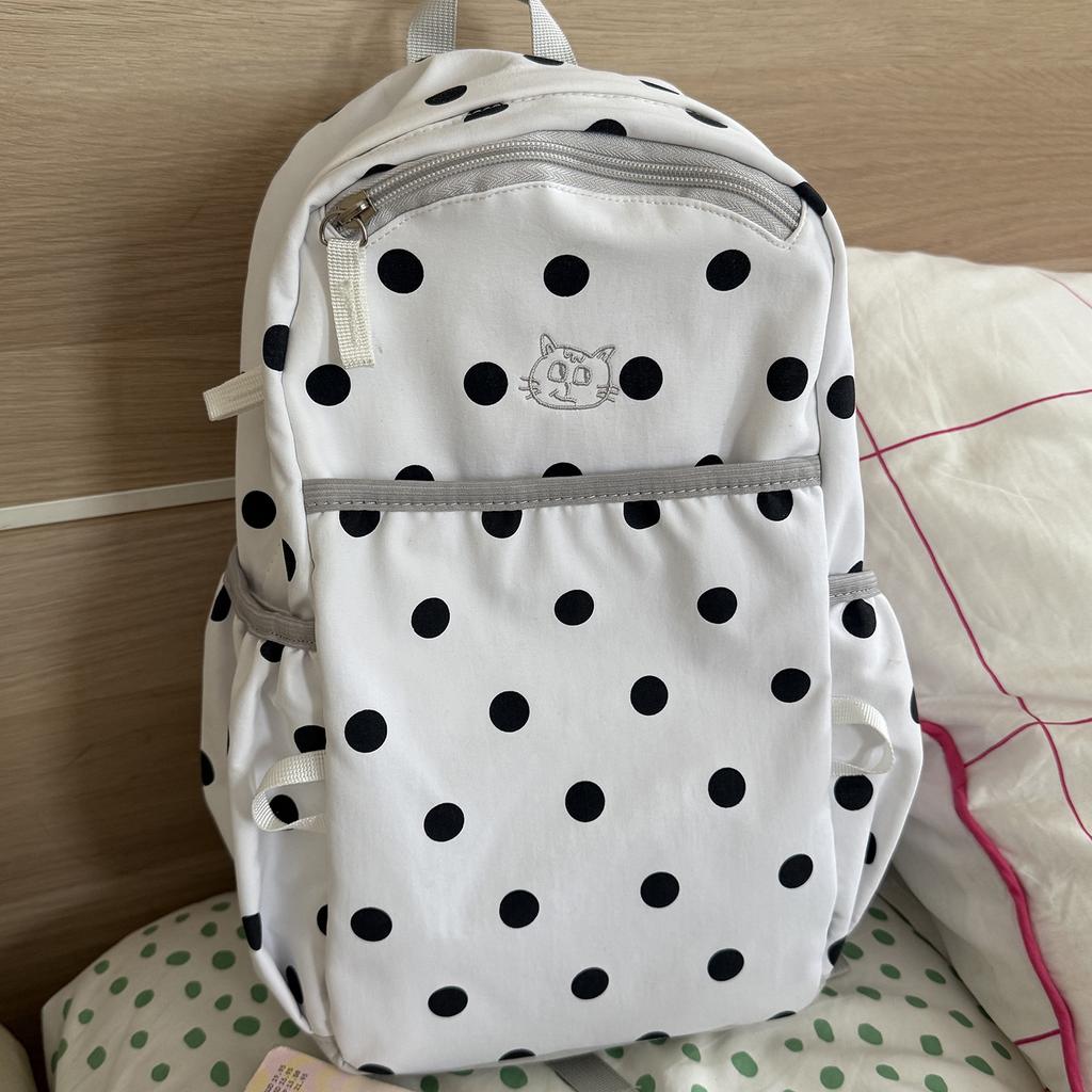 Schoolbag Korean new niche polka dot backpack travel high value college student schoolbag simple foreign lightweight backpack