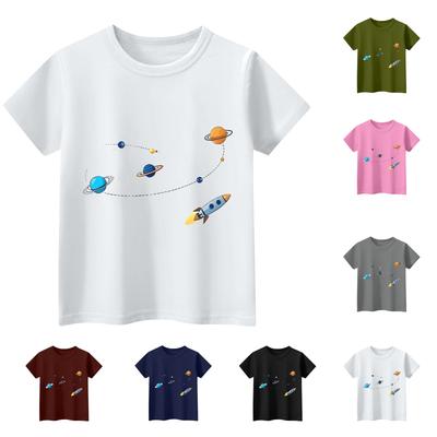Camiseta infantil de manga curta com estampa animal e blusa casual diária