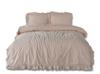 Bedding Set 220x200 100% CREASTED COTTON with Ruffles, Pastel Light Pink