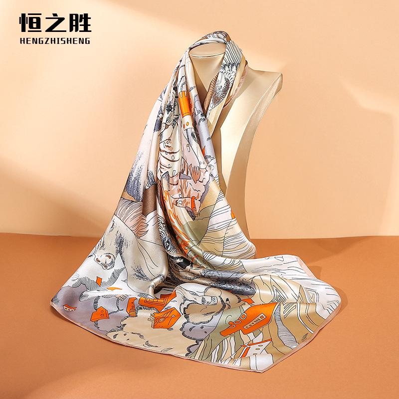 Mulberry silk scarf silk animal world 90 retro large square scarf women s sunscreen scarf belt silk square scarf 90*90
