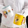 Kreative Geprägte Wunderschöne Romantische Blume und Blatt Keramiktasse mit Deckel Löffel Büro Zuhause Kaffee Milch Tasse Begleiter Geschenk Tasse