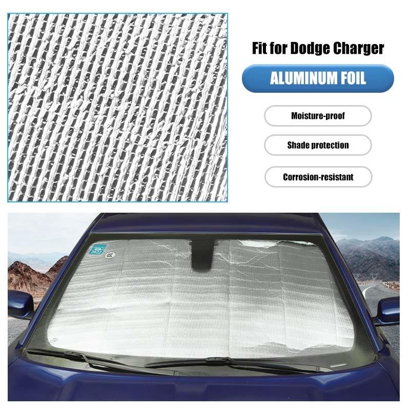 Auto Frontscheiben-Sonnenschutz Fensterblende Faltbare Sonnenblendenabdeckung Passend für Dodge Charger 2011 Aufwärts Autozubehör, 1 Stück