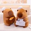 Chef Capybara Plush Toy Lovely Stuffed Capybara Plushies Soft Animal Doll Throw Pillow Room Decor Kawaii Toy Gift Girl