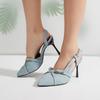 Sandali Donna Stile Urbano Cinturino con Fibbia Scarpe Décolleté Donna Punta Affilata Tacco Alto Sottile Scarpe da Donna per Banchetto Slingback Scarpe da Festa