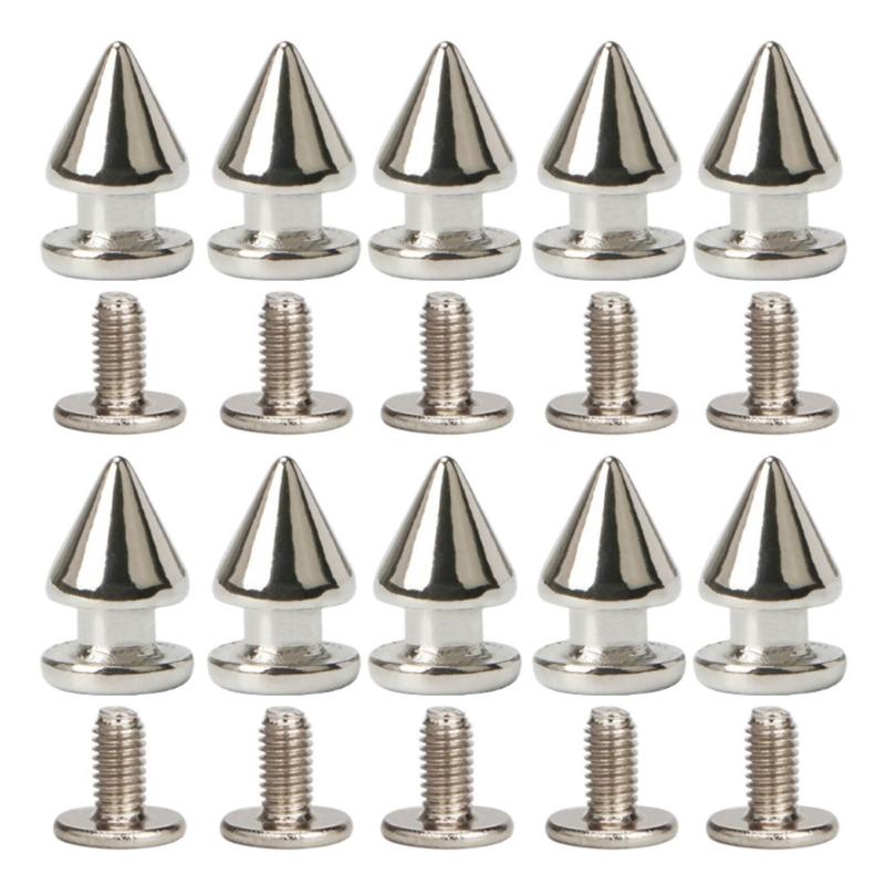 10Pcs Decorative Rivets Set Punk Style Nail Buckles Screw Mount Stud Rivets DIY Crafts PU Belt Shoes Clothing Spikes