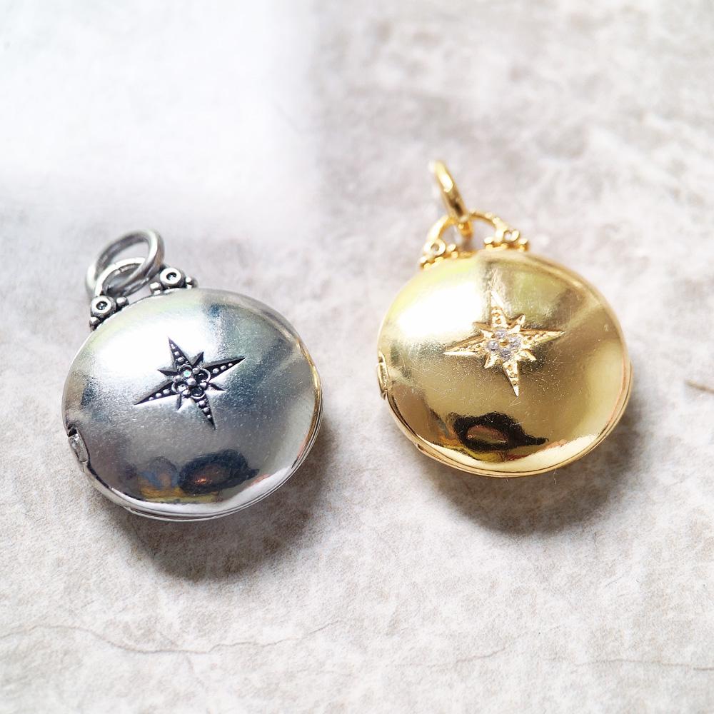 Pendant Round Medaillon With Star Locket New 925 Silver Jewelry Europe Accessorie Gift For Woman Men