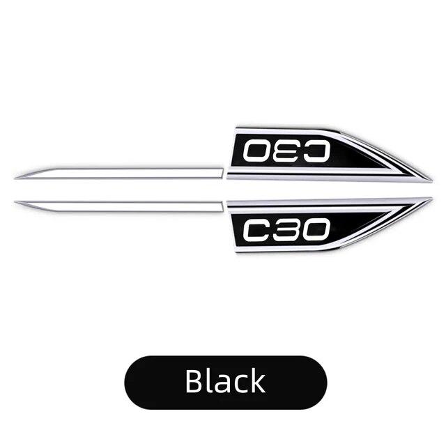 2pcs/Set For Volvo C30 car Fender Metal Sticker Exterior Decorative Decals Modification Car Emblem Accessories