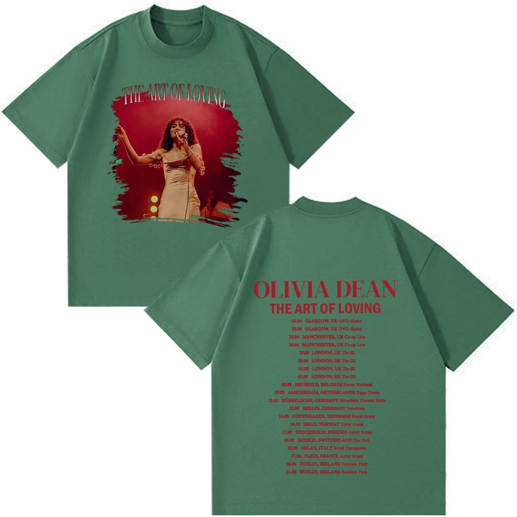 Olivia Dean Art Of Loving Tour 2026 Graphic T Shirt Unisex Unisex Fashion T Shirt Summer Loose Casual Cotton High Quality Tshirts