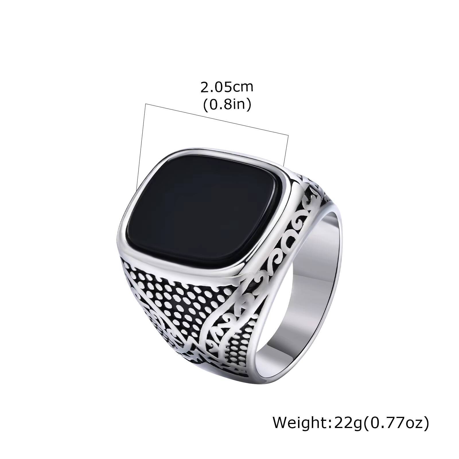

Vnox Stylish Sliver Plated Rings for Men Boys, Stainless Steel Geometric Natural Stone Signet Ring, Cool Jewelry Gifts for Him 9