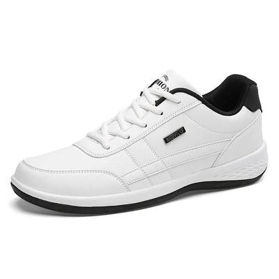 2025 Herren Lederschuhe Flache schwarze Sneaker Schnürer Rutschfeste Board Schuhe Walking Herren Freizeitschuhe