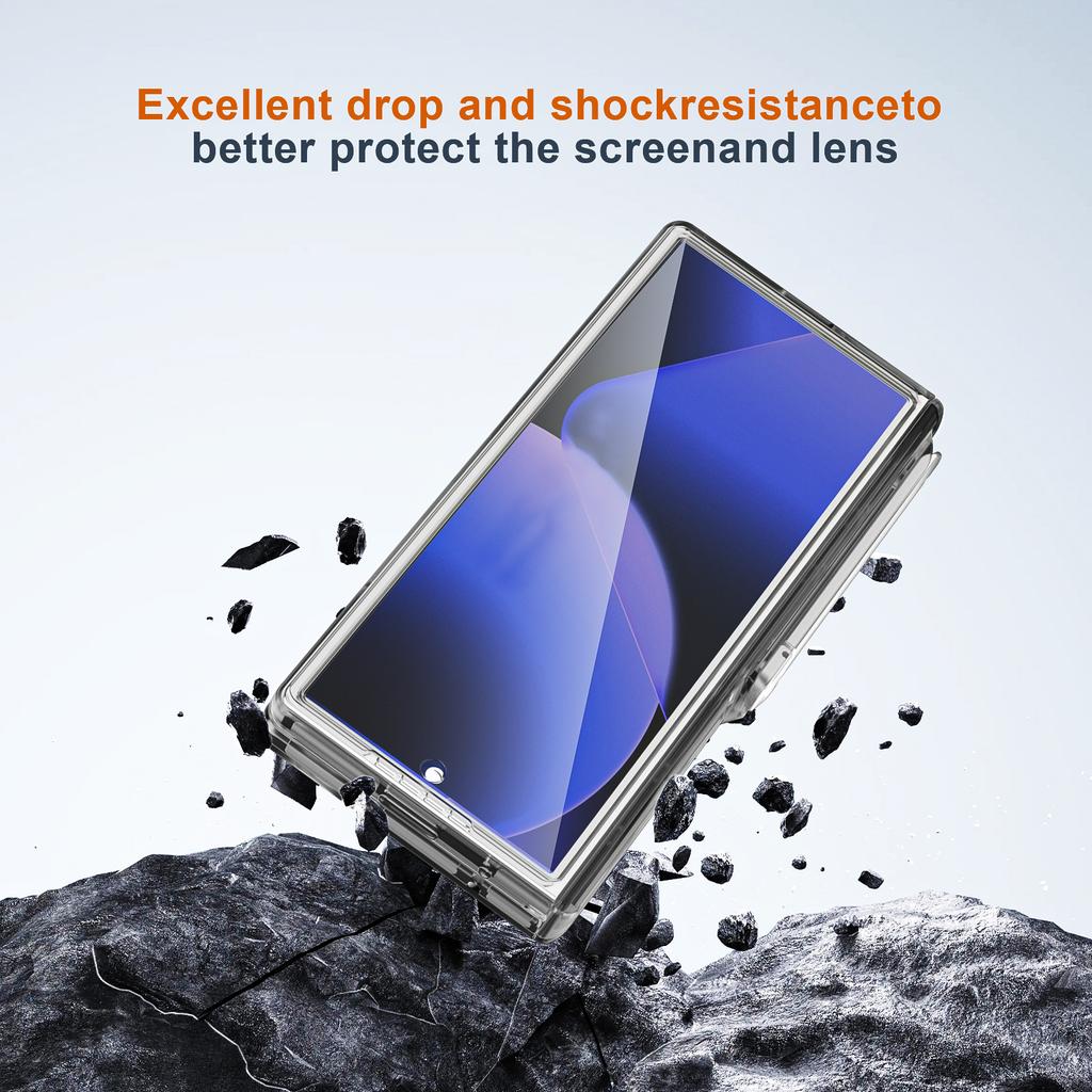 GW181 Für Samsung Galaxy Z Fold6 5G Hülle Gummierte Hart-PC Ständer Handyhülle