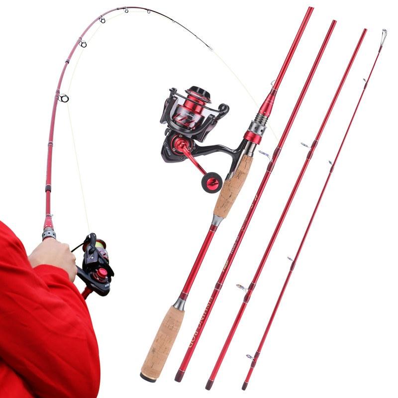 Bärbart spinnande fiskespö med snurrande fiskerulle Resa Surfa saltvatten/sötvattenfiske
